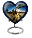 basketball-themed heart-shaped memorial urn for ashes