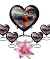 Heart-shaped basketball cremation urn 
