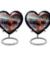 Heart-shaped basketball cremation urn 