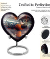 Heart-shaped basketball cremation urn 