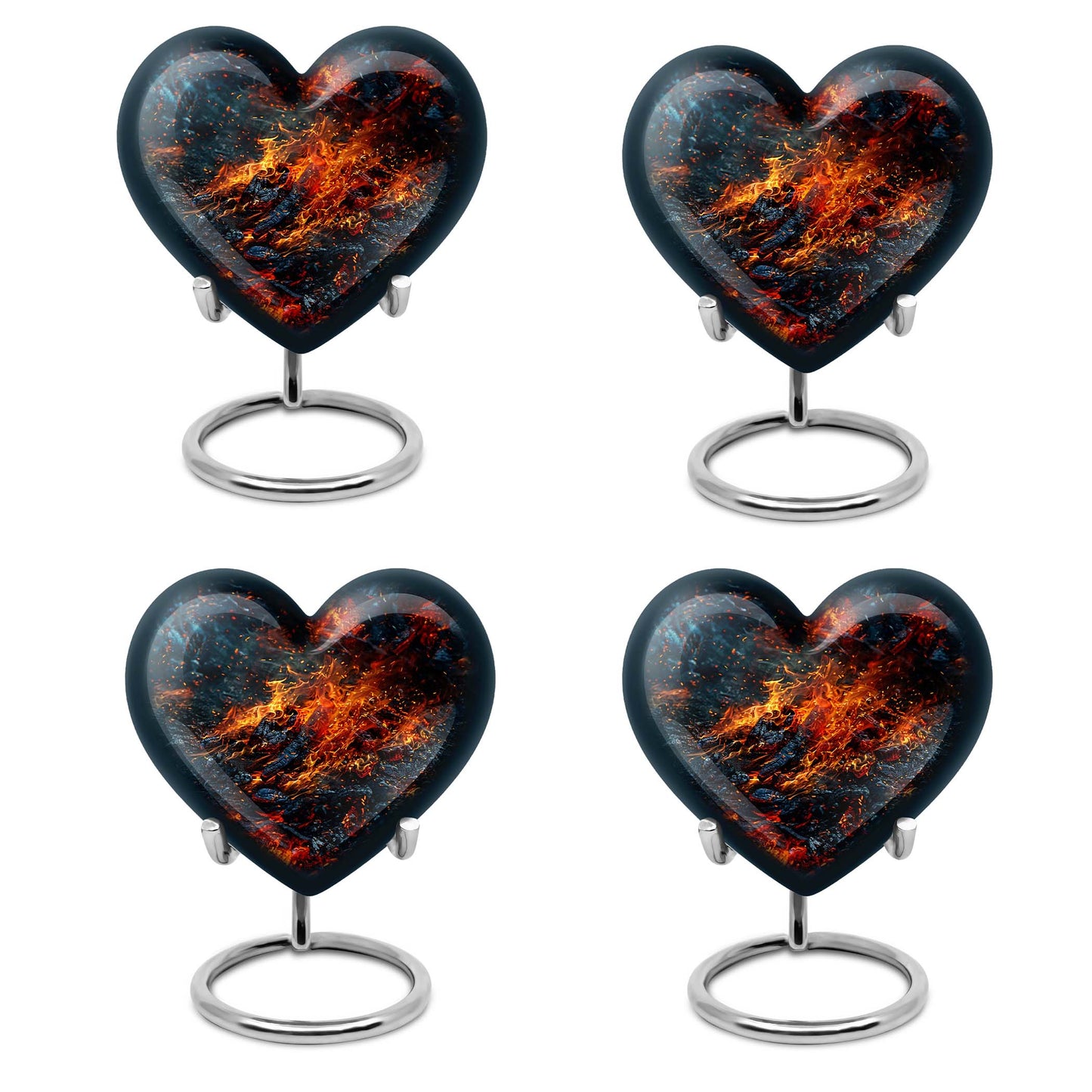 Abstract heart-shaped fire urn