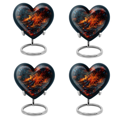 Abstract heart-shaped fire urn