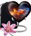 fire urn with heart design