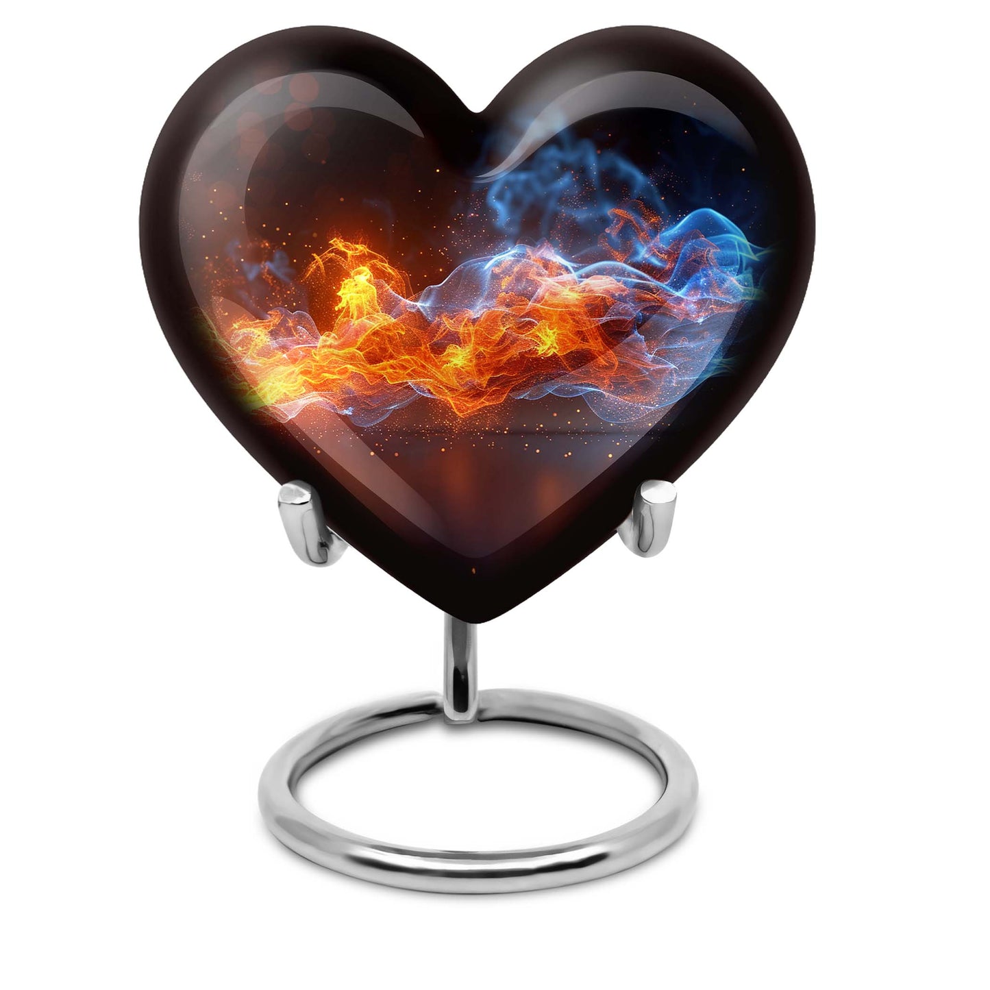 fire urn with heart design