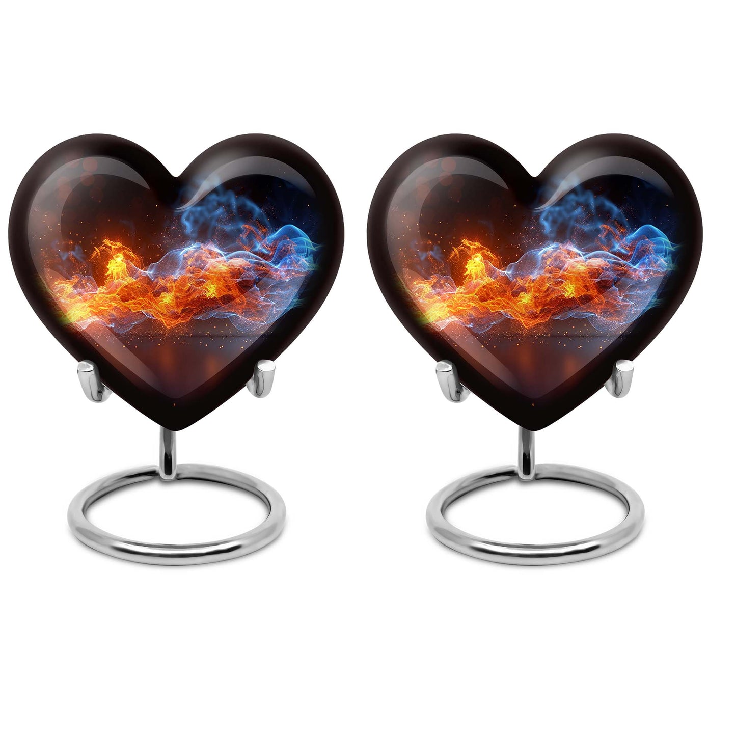 fire urn with heart design