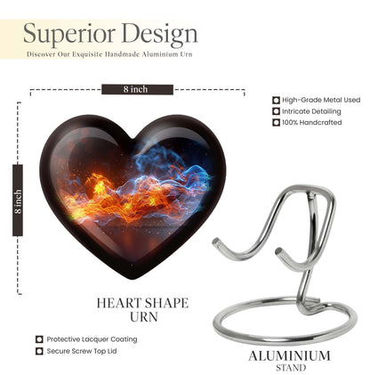 fire urn with heart design