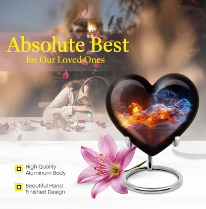 fire urn with heart design