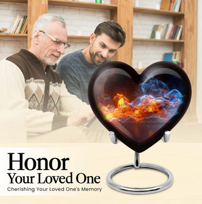 fire urn with heart design