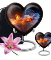 fire urn with heart design