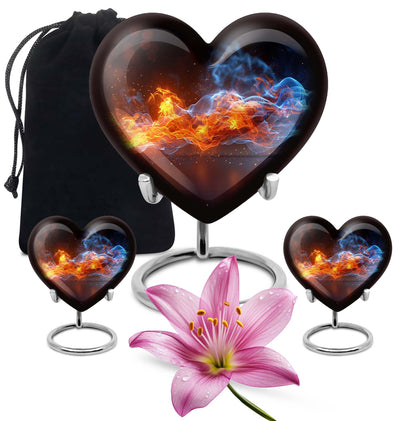fire urn with heart design