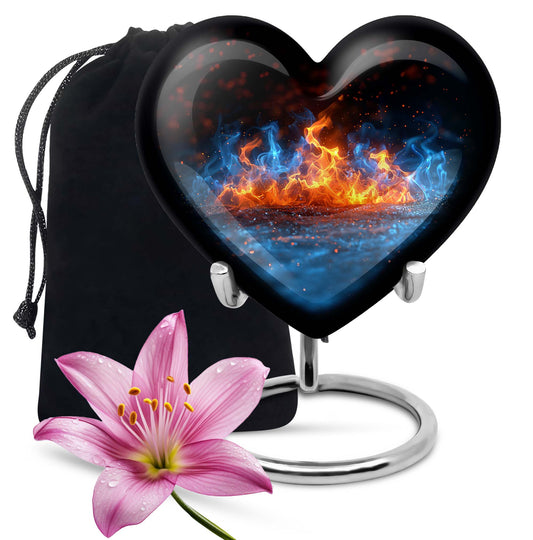  heart-shaped fire urn