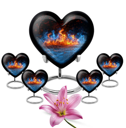  heart-shaped fire urn