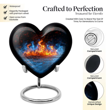  heart-shaped fire urn