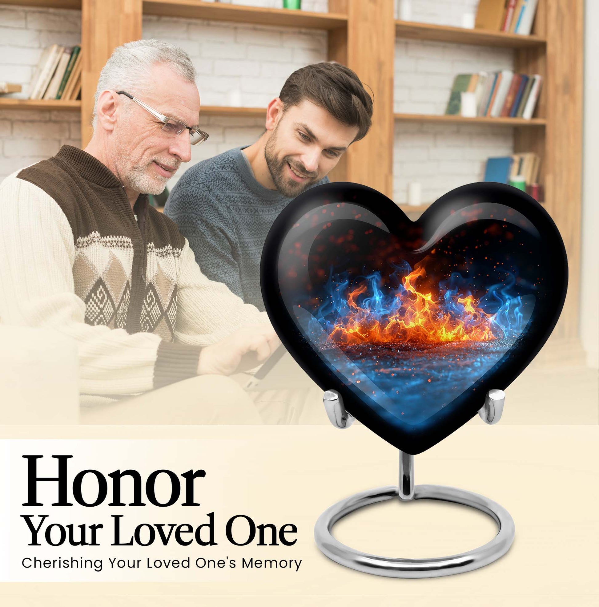  heart-shaped fire urn