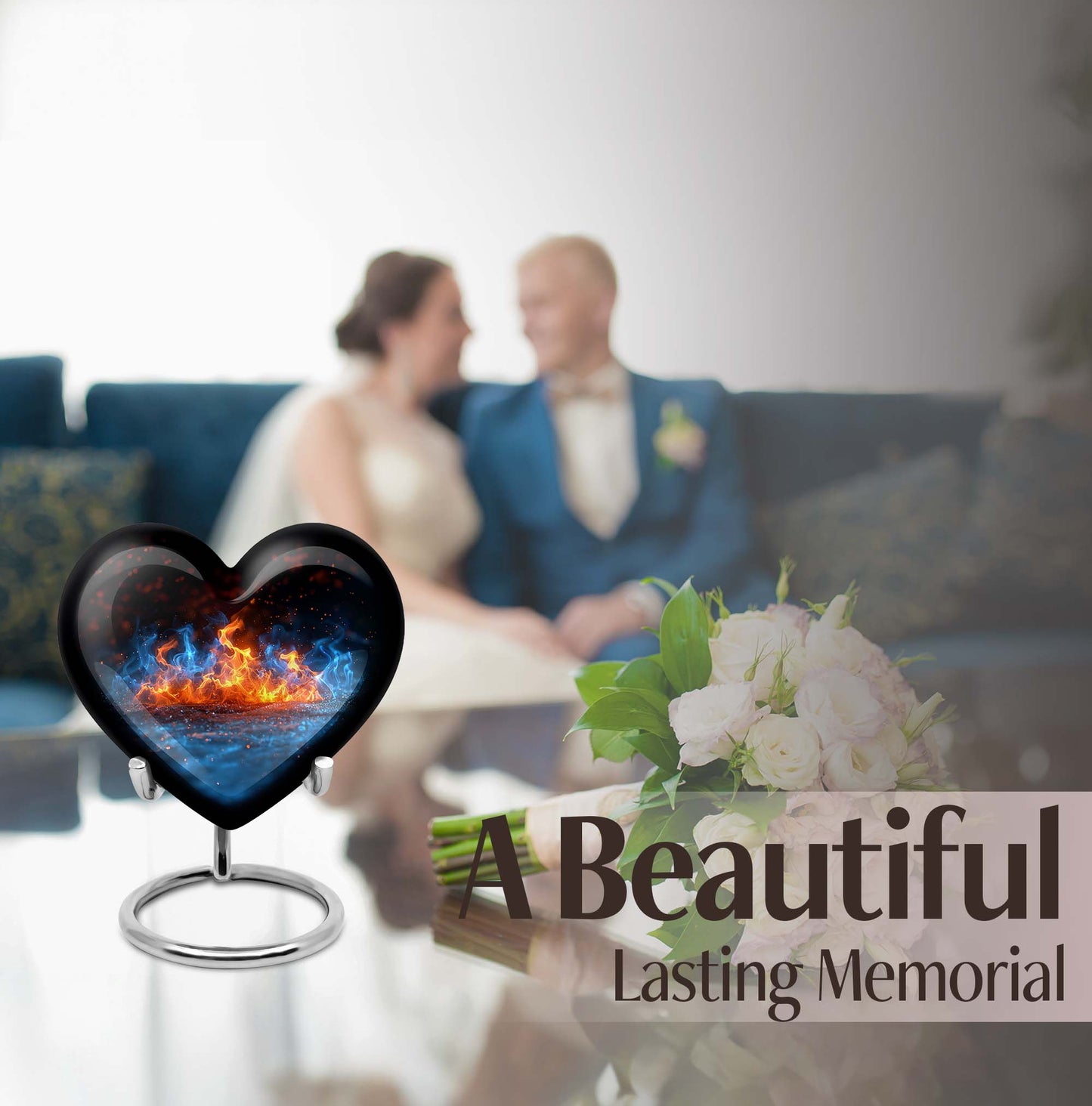  heart-shaped fire urn