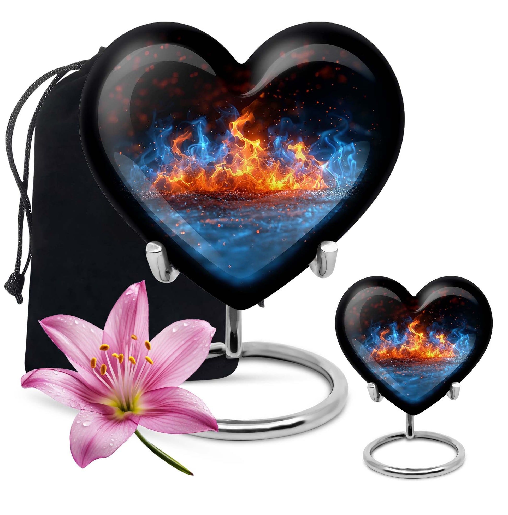  heart-shaped fire urn