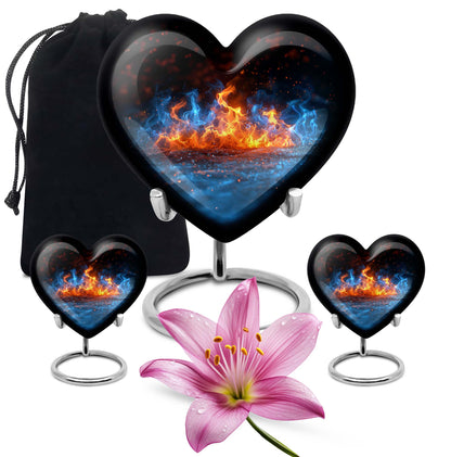  heart-shaped fire urn