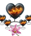 10-inch heart cremation urn, crafted 