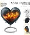 10-inch heart cremation urn, crafted 