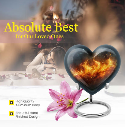 10-inch heart cremation urn, crafted 