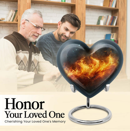 10-inch heart cremation urn, crafted 