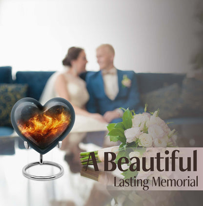10-inch heart cremation urn, crafted 