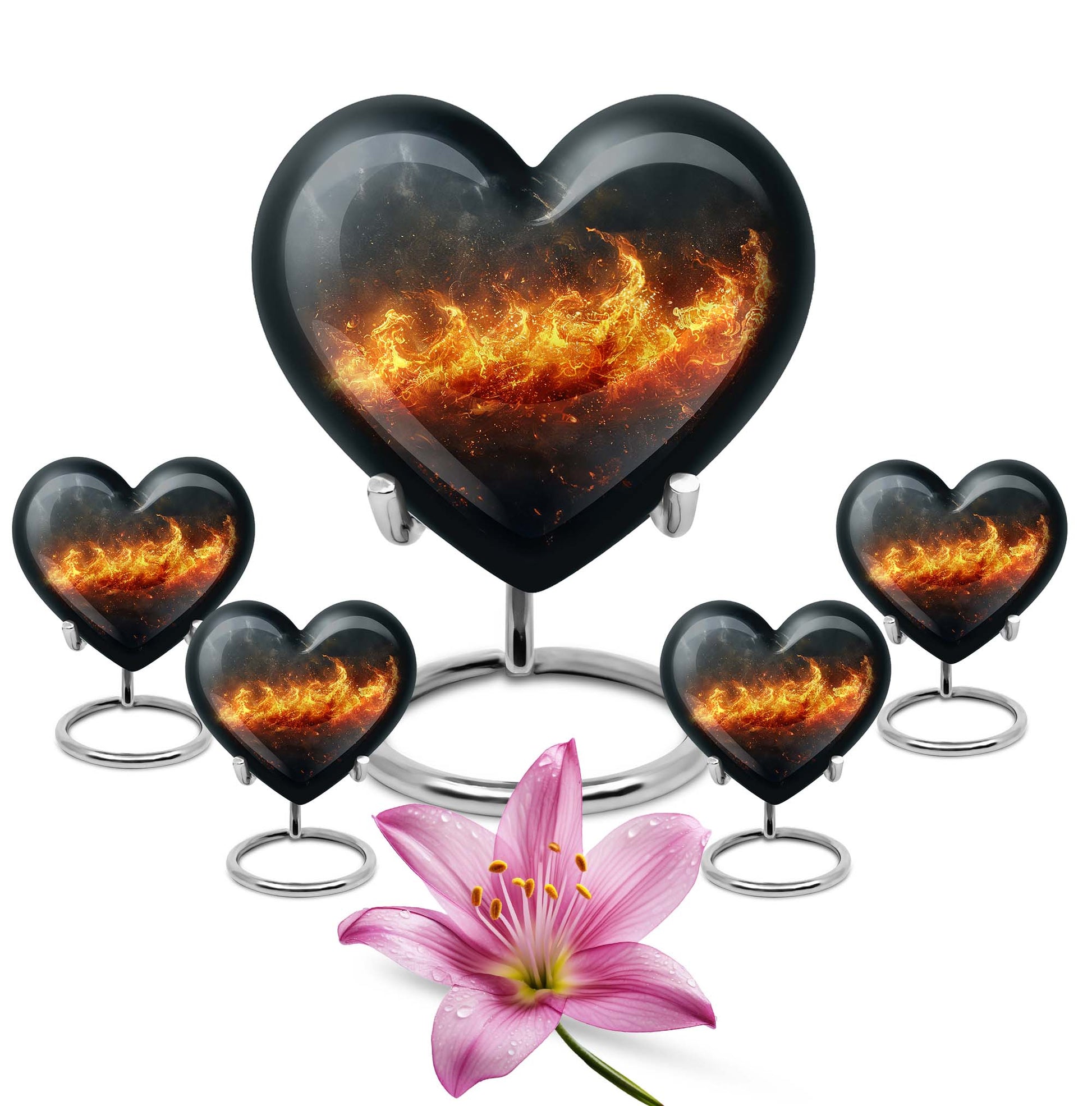 heart-shaped fire urn
