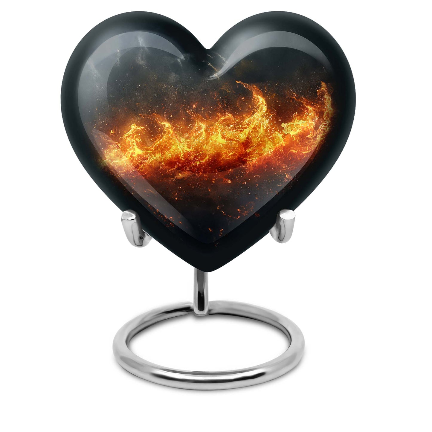 heart-shaped fire urn
