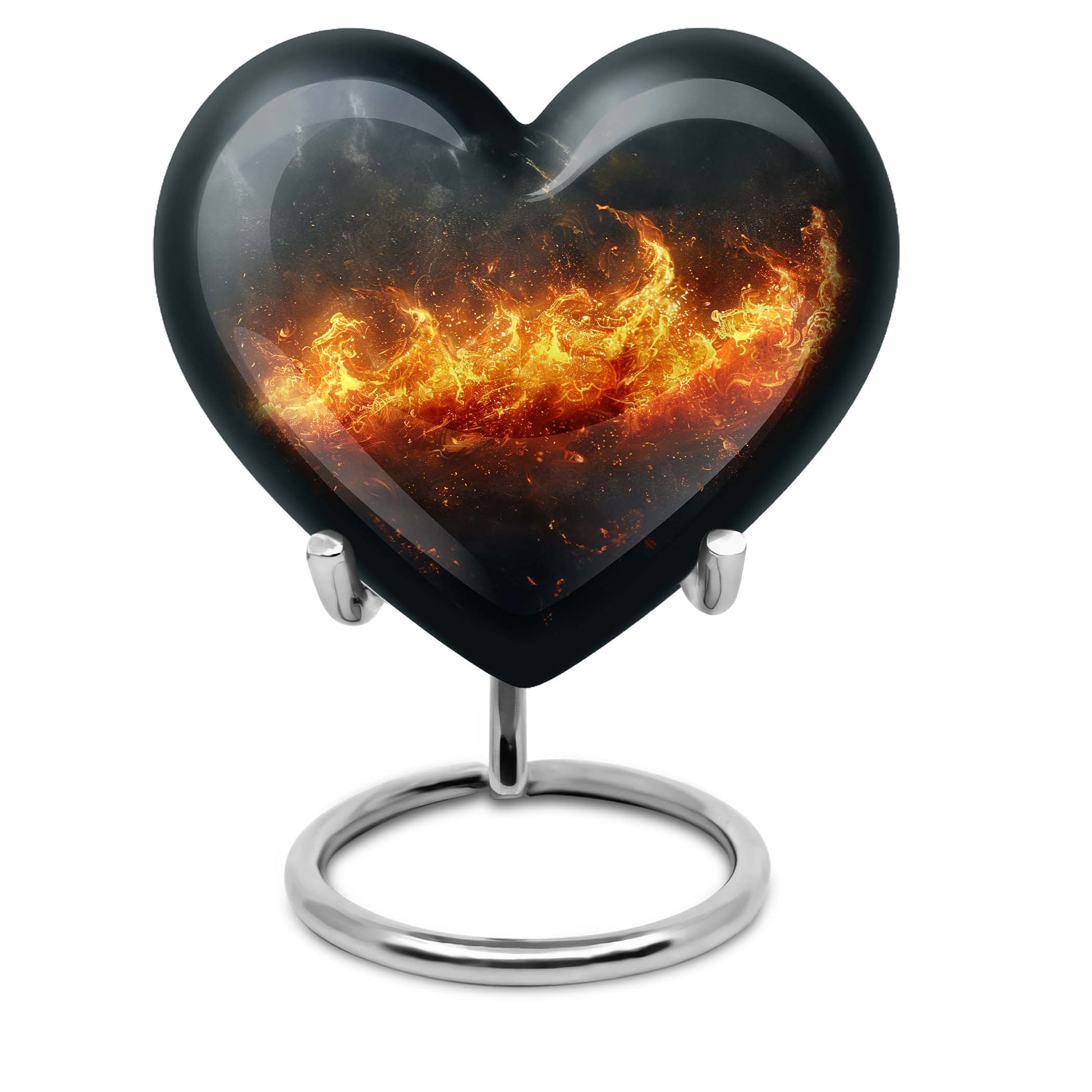 heart-shaped fire urn