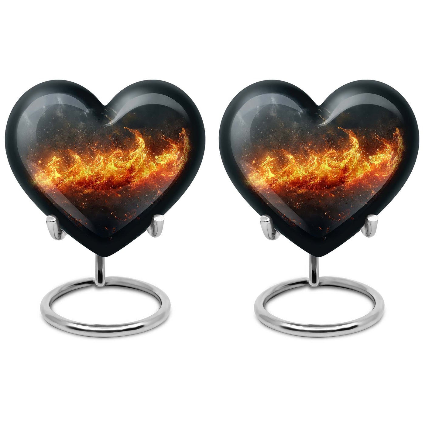 heart-shaped fire urn