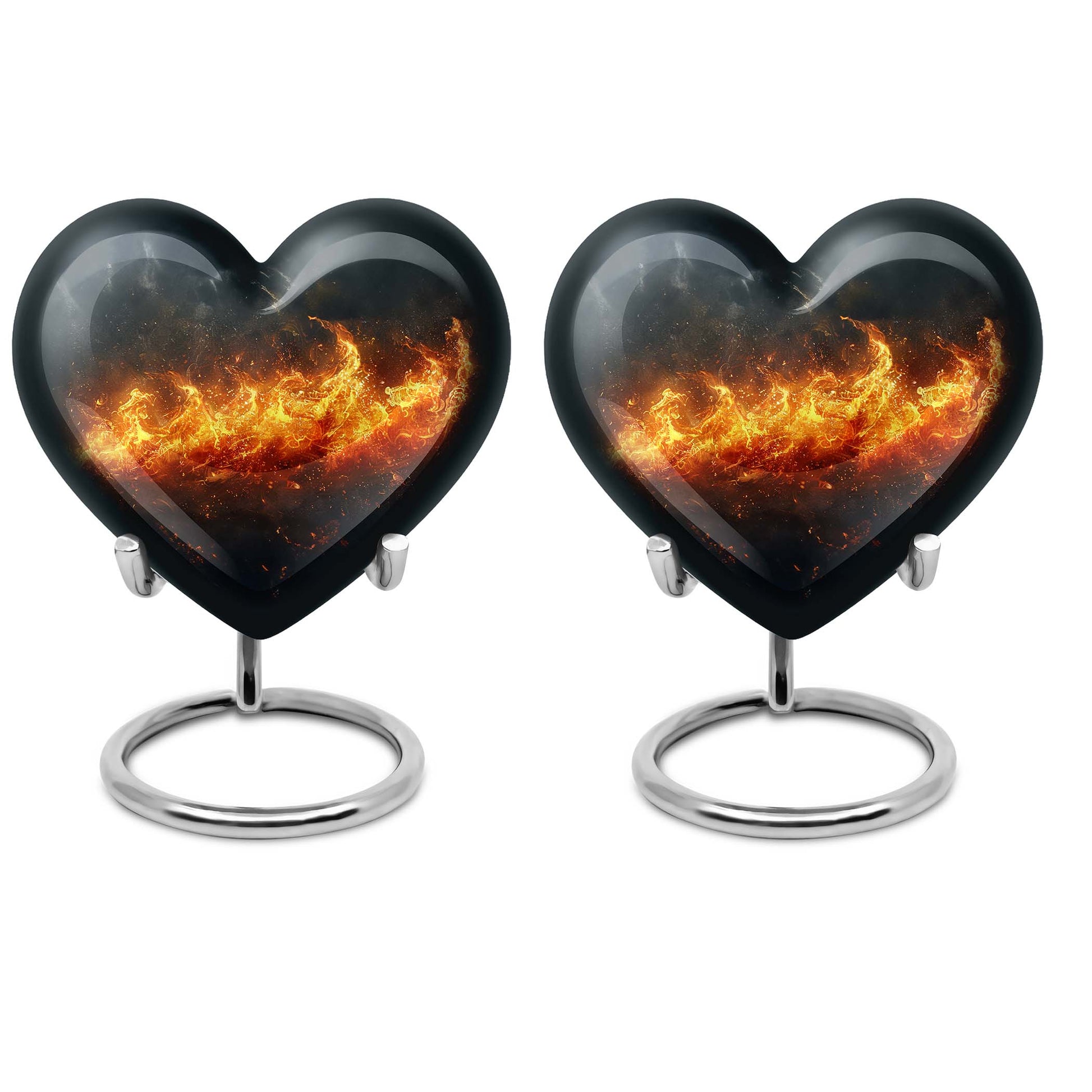 heart-shaped fire urn