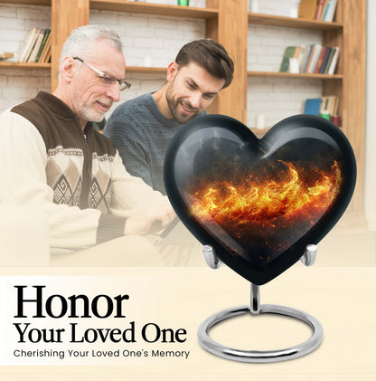 heart-shaped fire urn