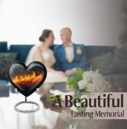 heart-shaped fire urn