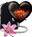 heart-shaped fire urn for cremation ashes