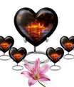 heart-shaped fire urn for cremation ashes