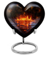 heart-shaped fire urn for cremation ashes
