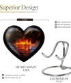 heart-shaped fire urn for cremation ashes