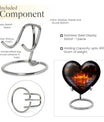 heart-shaped fire urn for cremation ashes