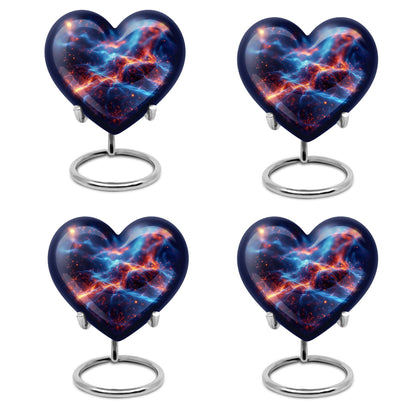 10-inch abstract heart design fire urn, handcrafted 