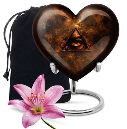 heart-shaped Catholic urn