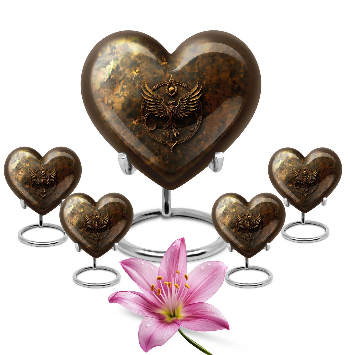 heart-shaped Catholic urn