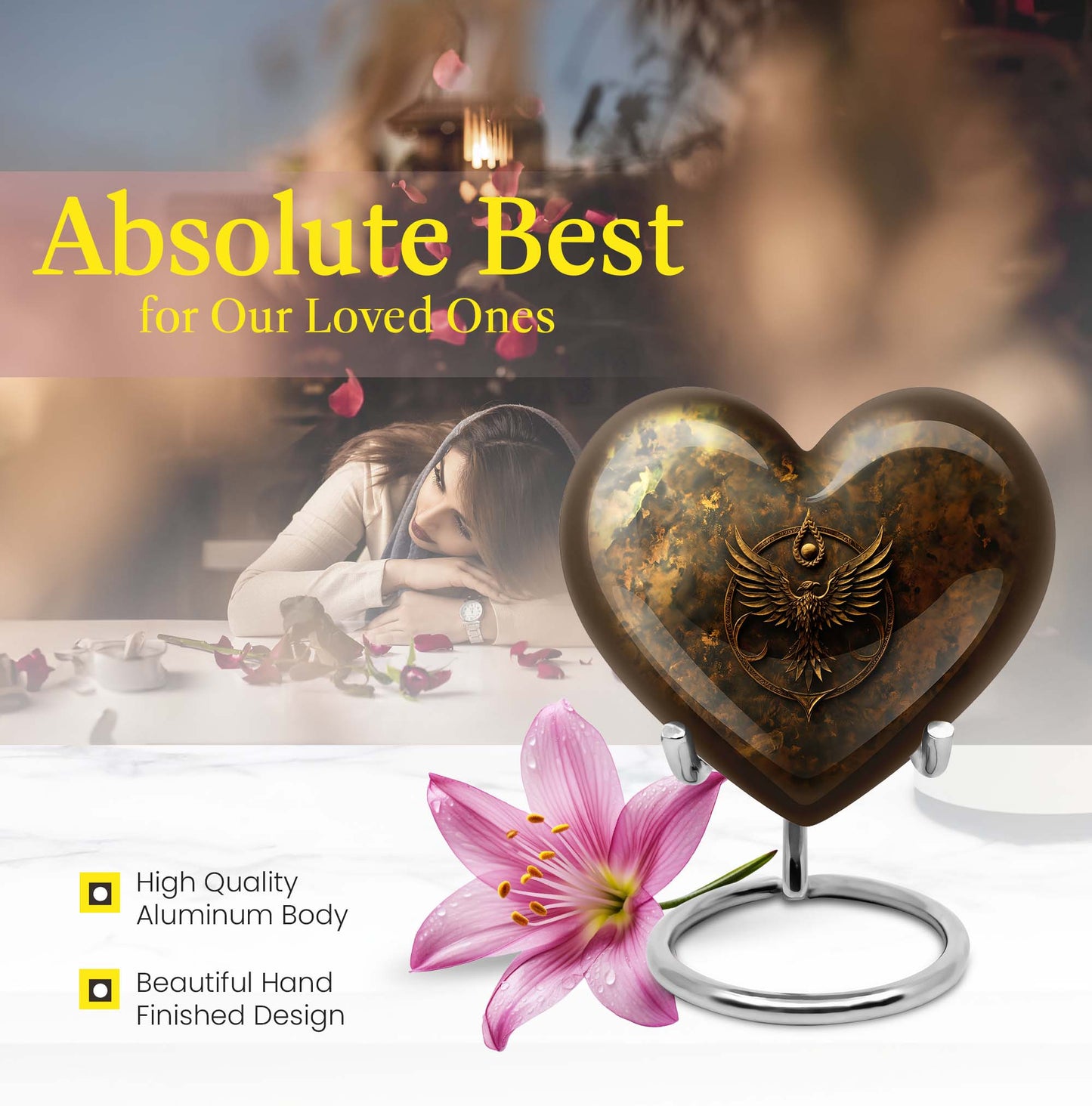 heart-shaped Catholic urn