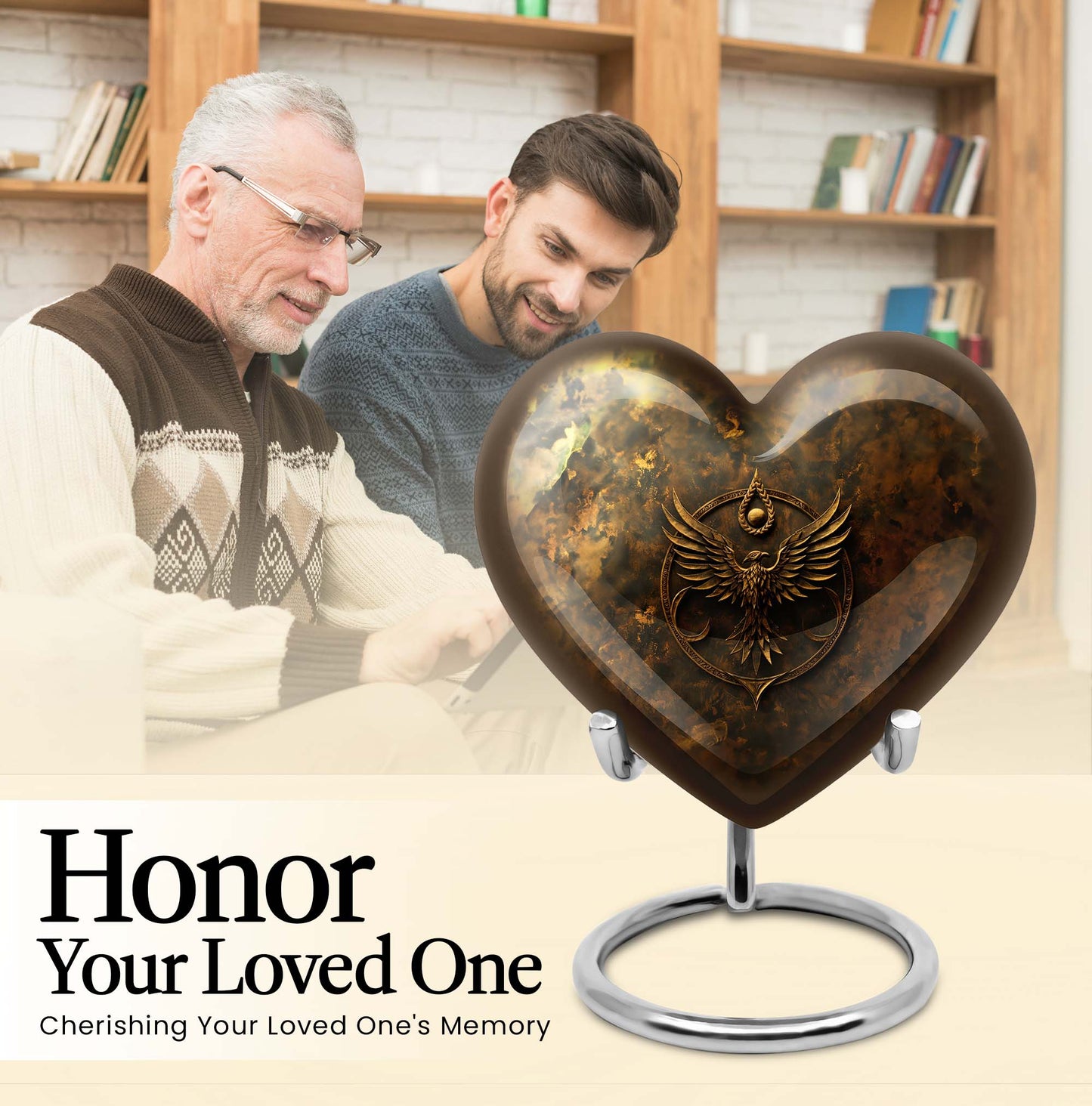 heart-shaped Catholic urn