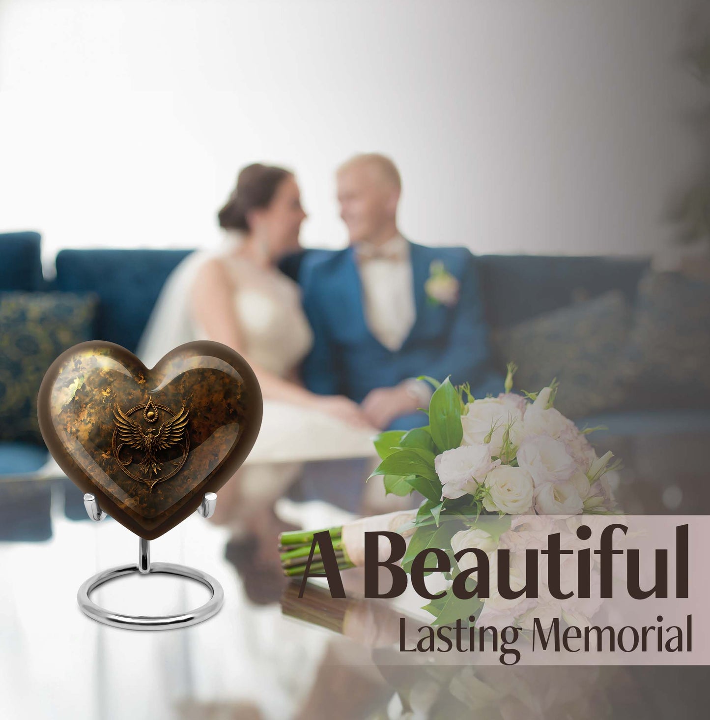 heart-shaped Catholic urn