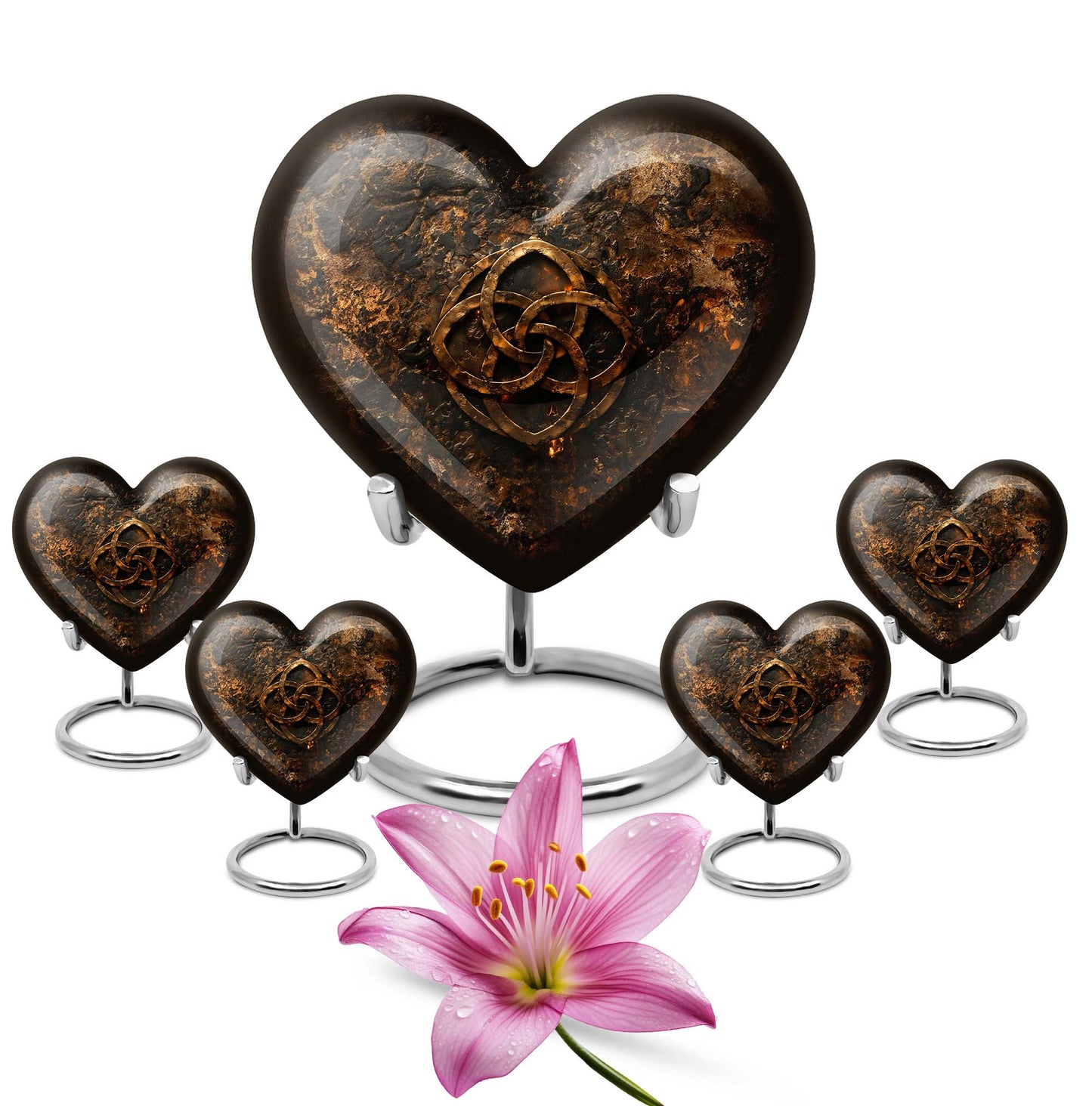 Heart shaped 10 inch Catholic Urn, large funeral