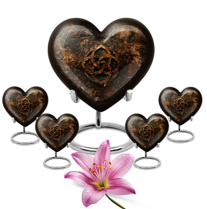 Heart shaped 10 inch Catholic Urn, large funeral