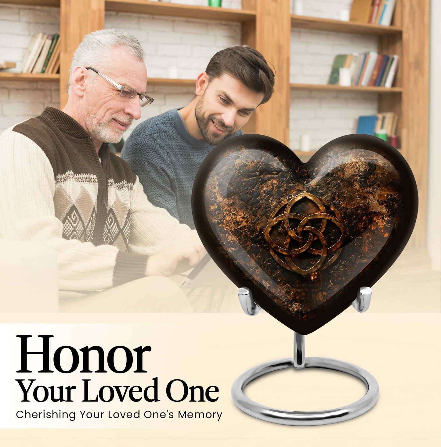 Heart shaped 10 inch Catholic Urn, large funeral