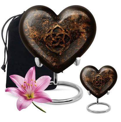 Heart shaped 10 inch Catholic Urn, large funeral