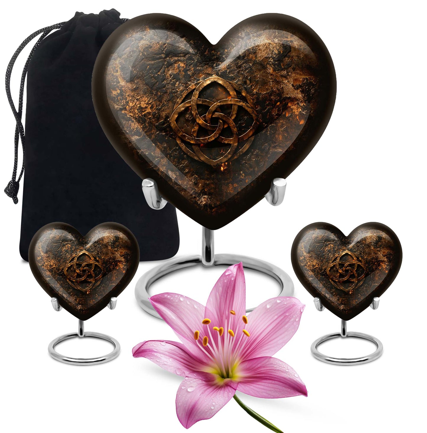 Heart shaped 10 inch Catholic Urn, large funeral