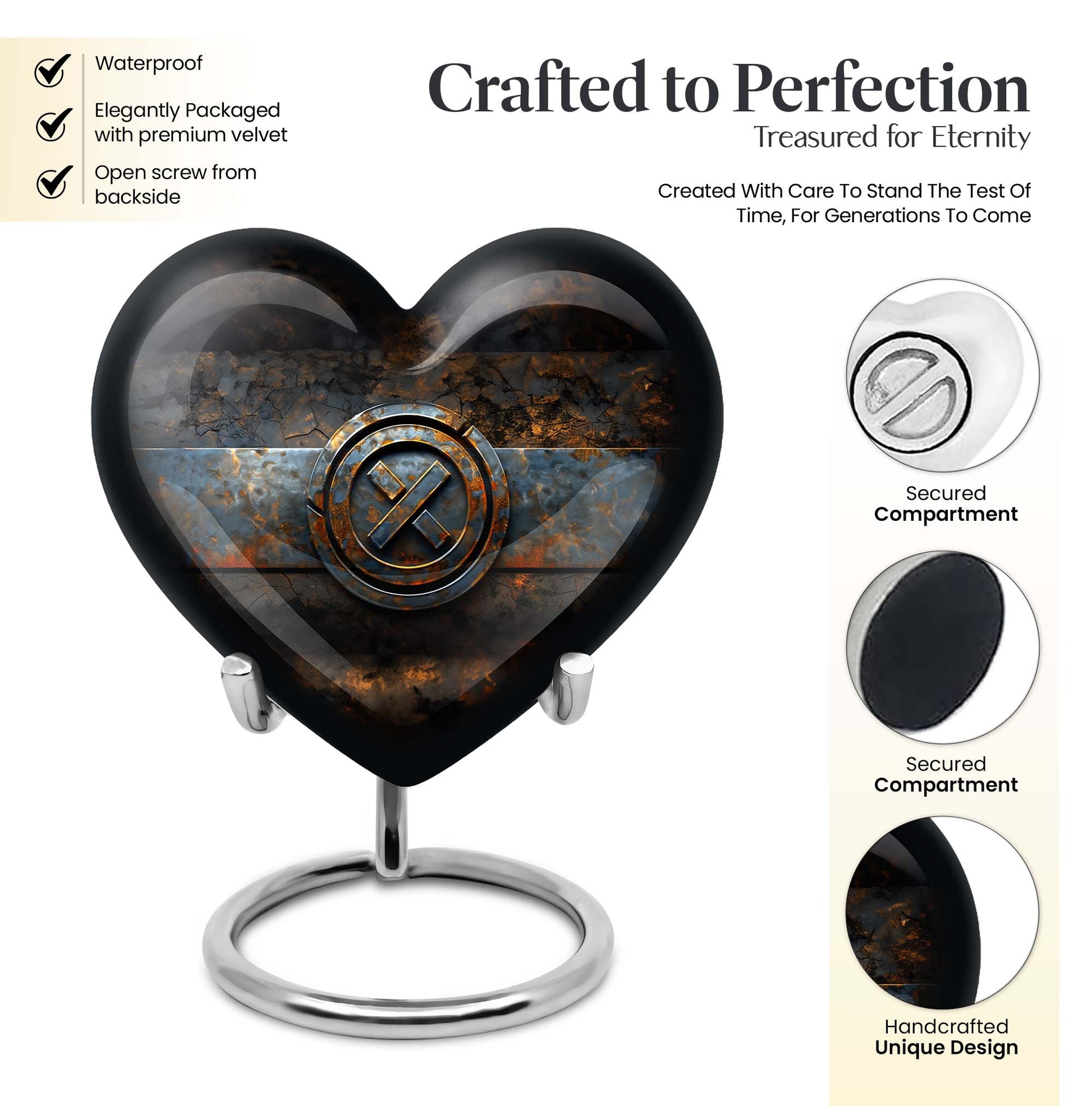 heart urn for adult male ashes